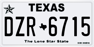 TX license plate DZR6715