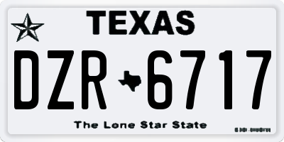 TX license plate DZR6717