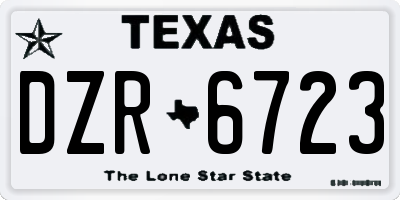 TX license plate DZR6723