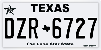 TX license plate DZR6727