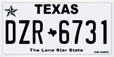 TX license plate DZR6731