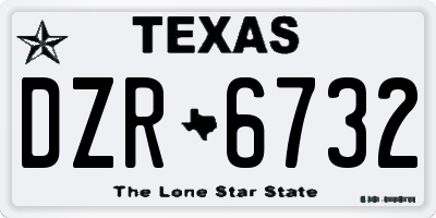 TX license plate DZR6732