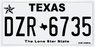 TX license plate DZR6735