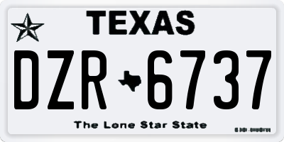 TX license plate DZR6737
