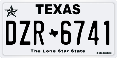 TX license plate DZR6741