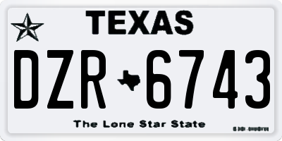 TX license plate DZR6743