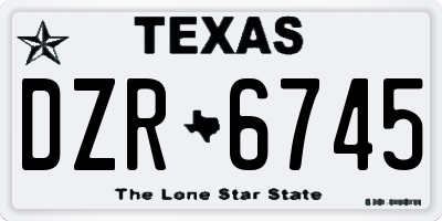 TX license plate DZR6745