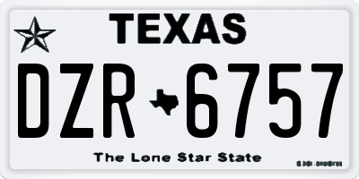 TX license plate DZR6757