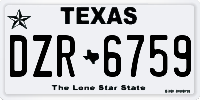 TX license plate DZR6759