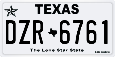 TX license plate DZR6761