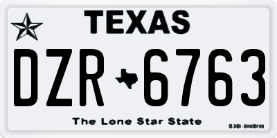 TX license plate DZR6763