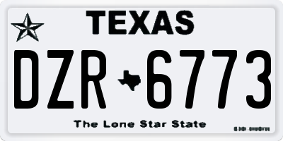 TX license plate DZR6773