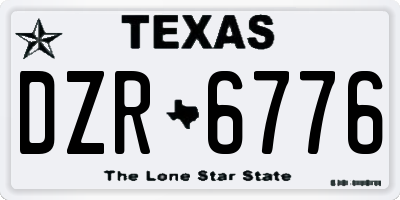 TX license plate DZR6776