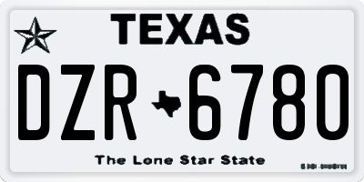 TX license plate DZR6780