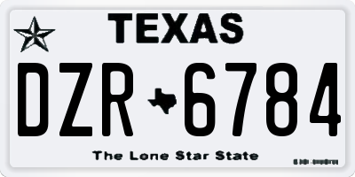 TX license plate DZR6784
