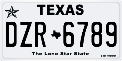 TX license plate DZR6789
