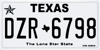 TX license plate DZR6798