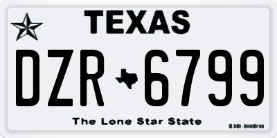 TX license plate DZR6799