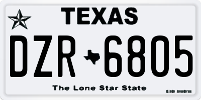 TX license plate DZR6805