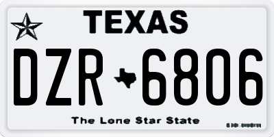 TX license plate DZR6806