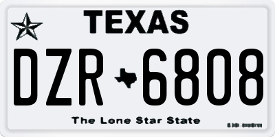 TX license plate DZR6808