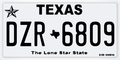 TX license plate DZR6809