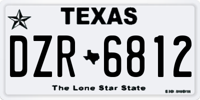 TX license plate DZR6812