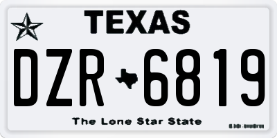TX license plate DZR6819