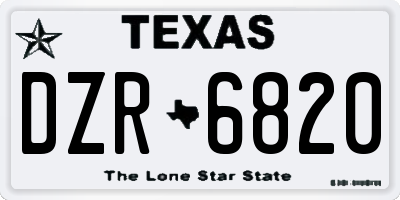 TX license plate DZR6820
