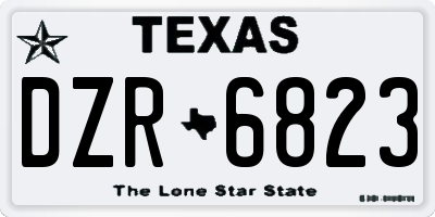 TX license plate DZR6823