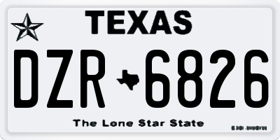 TX license plate DZR6826