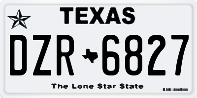 TX license plate DZR6827
