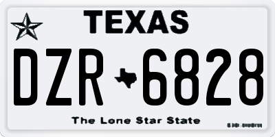 TX license plate DZR6828
