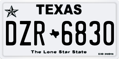 TX license plate DZR6830