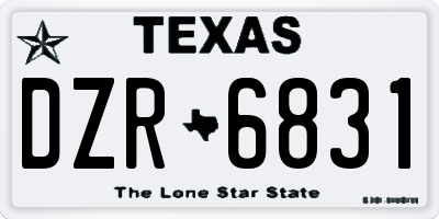 TX license plate DZR6831