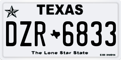 TX license plate DZR6833