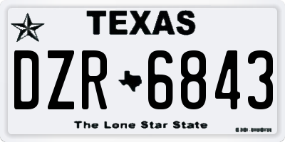 TX license plate DZR6843