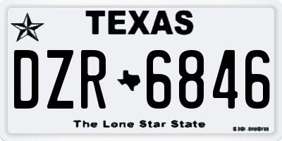 TX license plate DZR6846