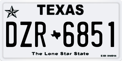 TX license plate DZR6851
