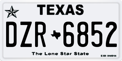 TX license plate DZR6852