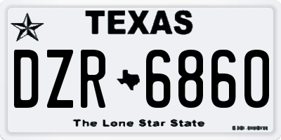 TX license plate DZR6860