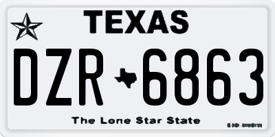 TX license plate DZR6863