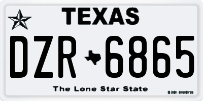 TX license plate DZR6865
