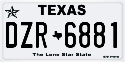 TX license plate DZR6881