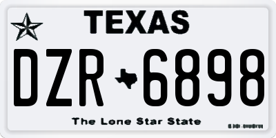 TX license plate DZR6898