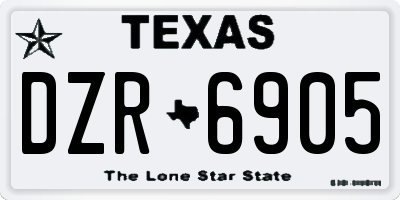 TX license plate DZR6905
