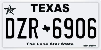 TX license plate DZR6906