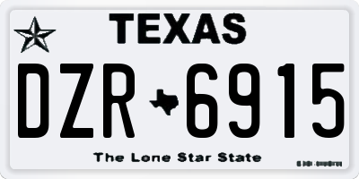 TX license plate DZR6915