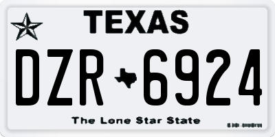 TX license plate DZR6924