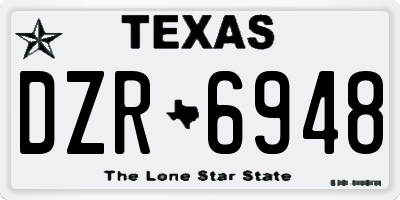TX license plate DZR6948